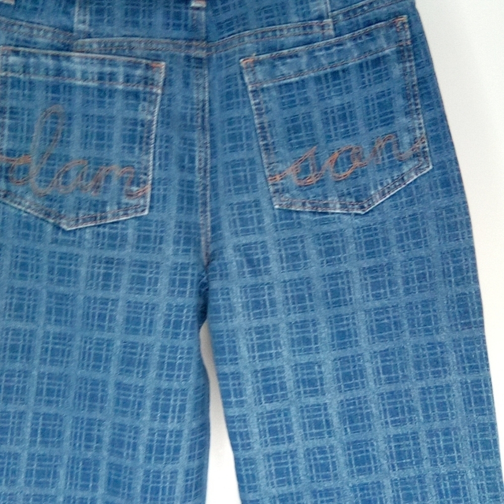 Damson Madder Tovie Mid Rise Straight Leg Laser Check Jeans Sz. 4 - Picture 10 of 16